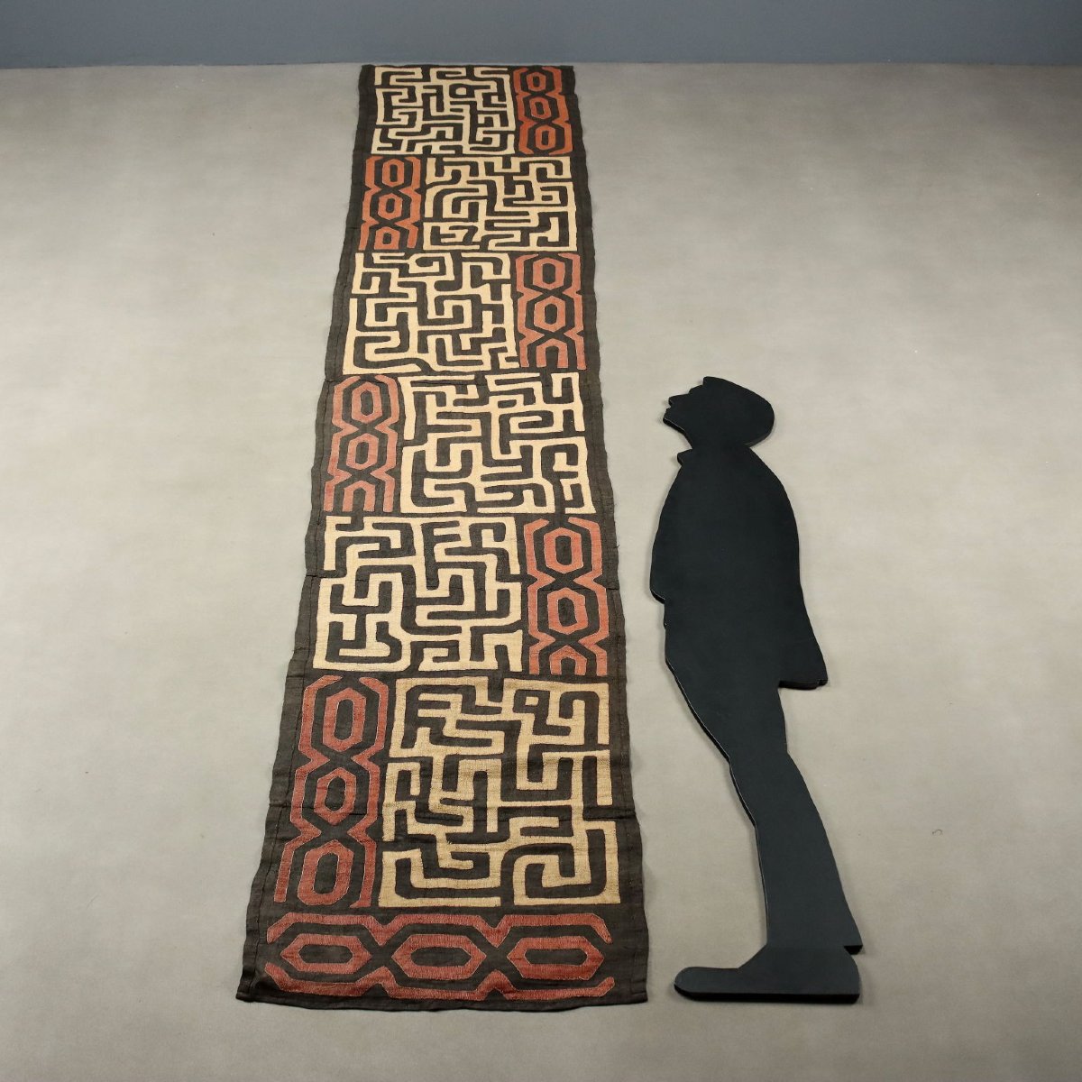 Tissu en Raphia Royal Ntshak Motif Labyrinthe Art Kuba Congo Original-photo-2