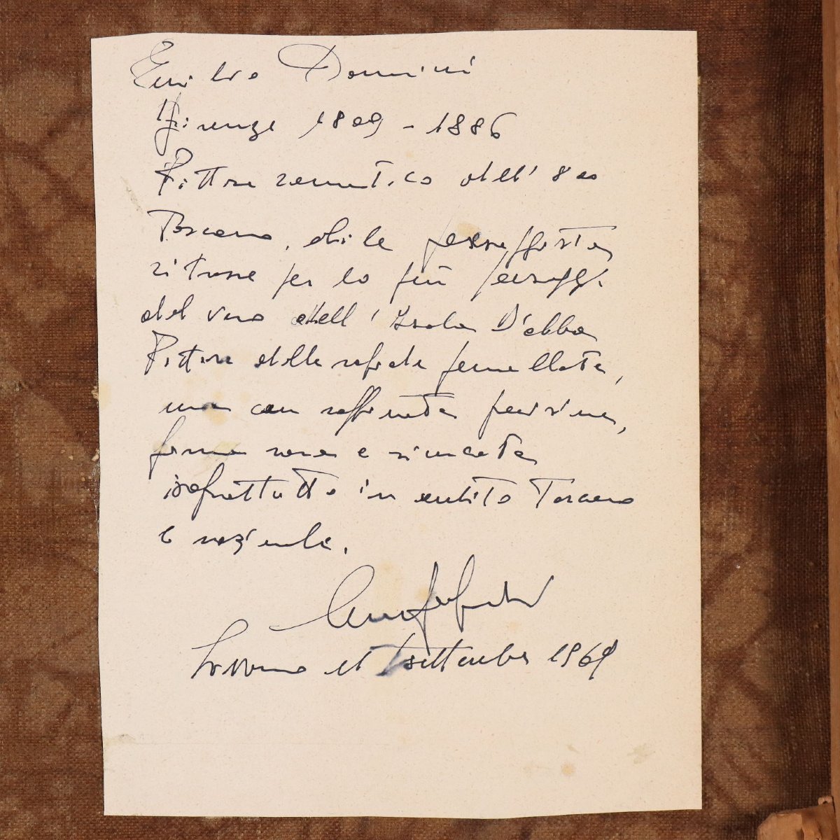 Tableau Ancien Signé Emilio Donnini Paysage avec Rivière XIXe Siècle Original-photo-8