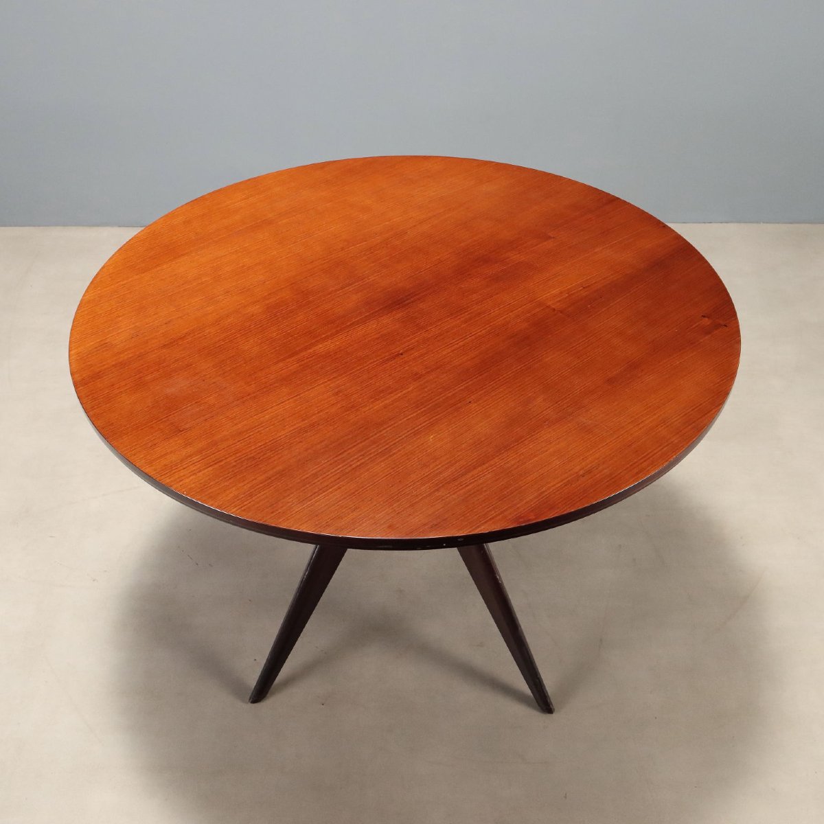 Table Vintage Hêtre Teinté Plaquée en Noyer Design Années 50-60 Originale-photo-2