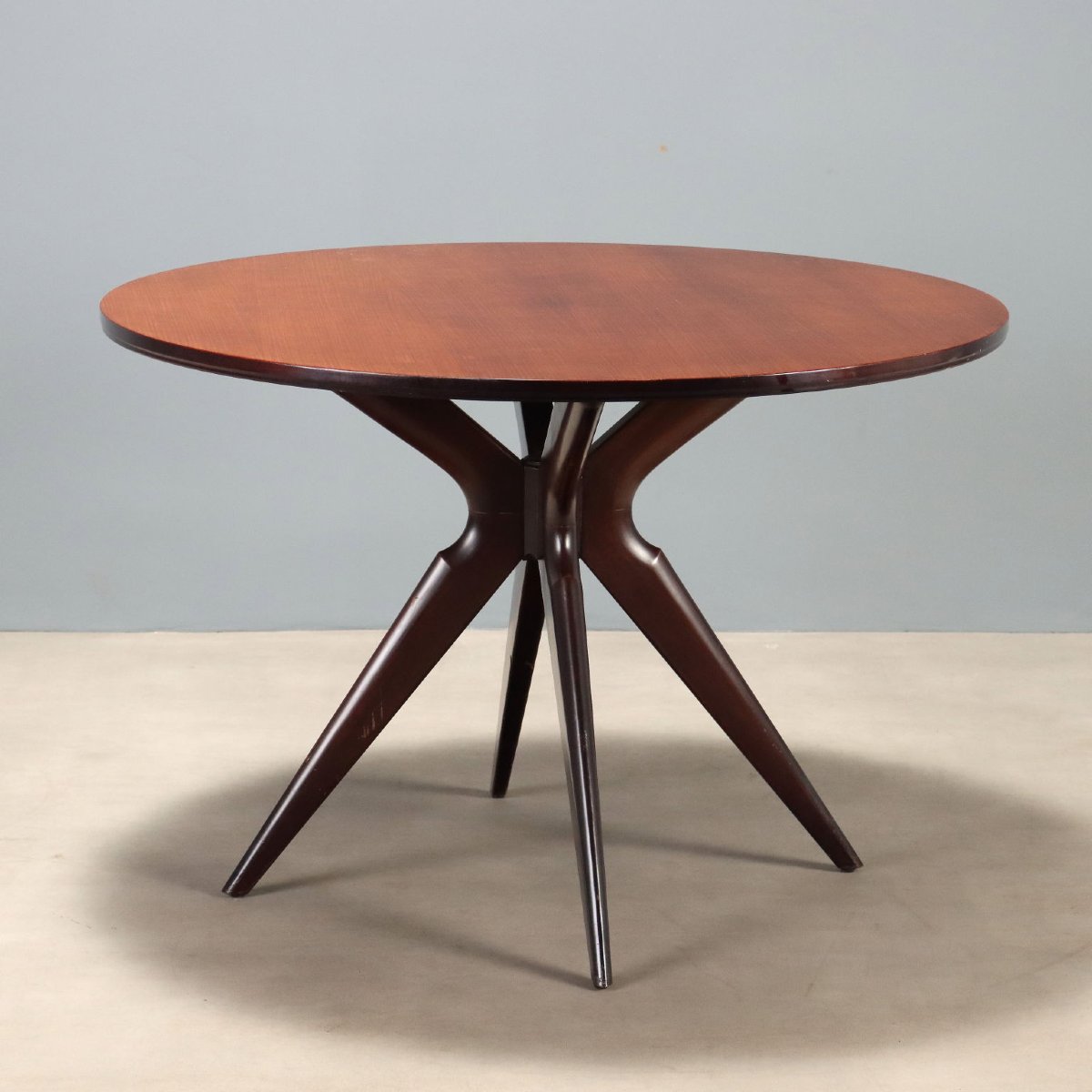 Table Vintage Hêtre Teinté Plaquée en Noyer Design Années 50-60 Originale