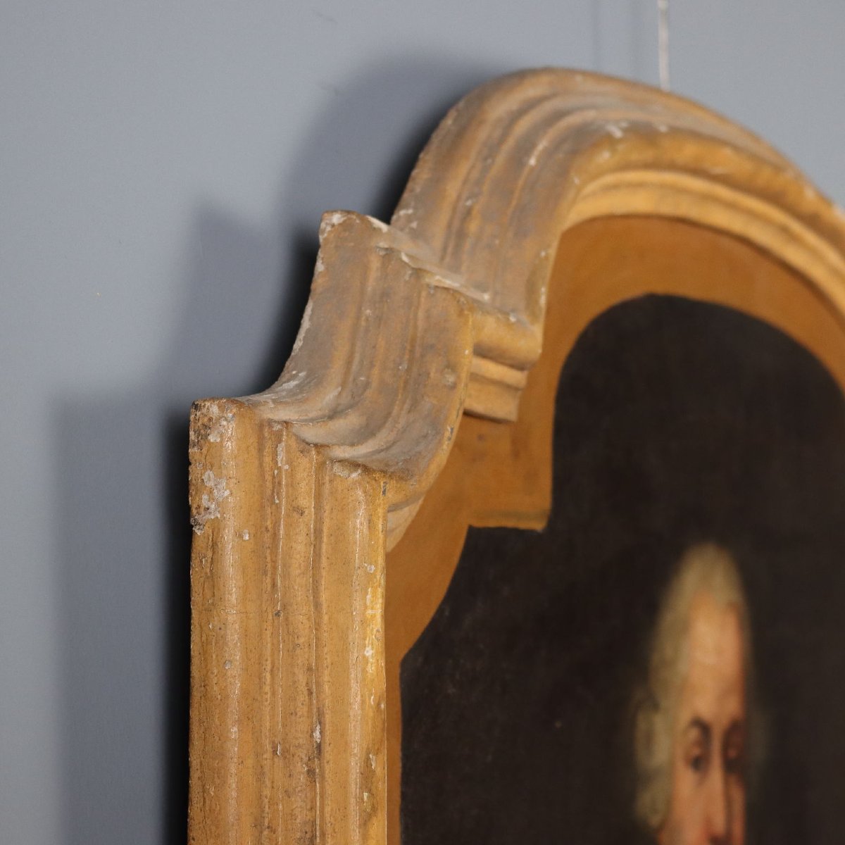 Antique Painting Portrait Of A Gentleman Oil On Canvas XVIII Century-photo-4