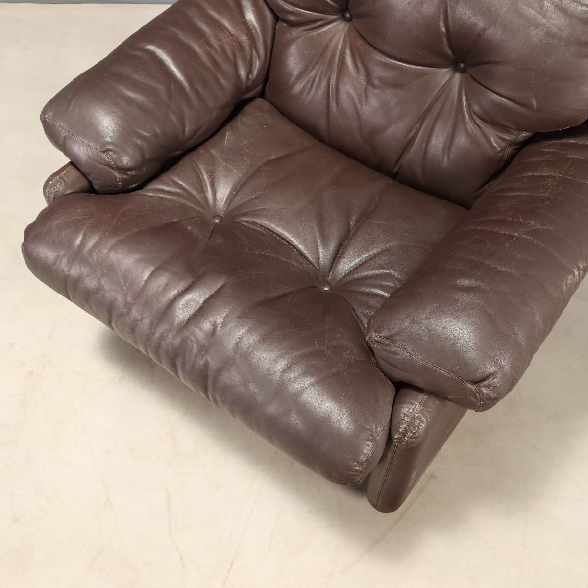B&b Coronado Armchairs Leather Design Tobia And Afra Scarpa 1970s-photo-3