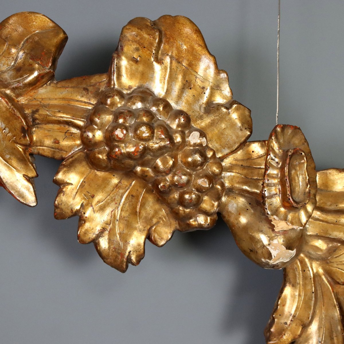 Antique Baroque Frieze Carved Gilded Wood Italy XVIII Century Original-photo-4