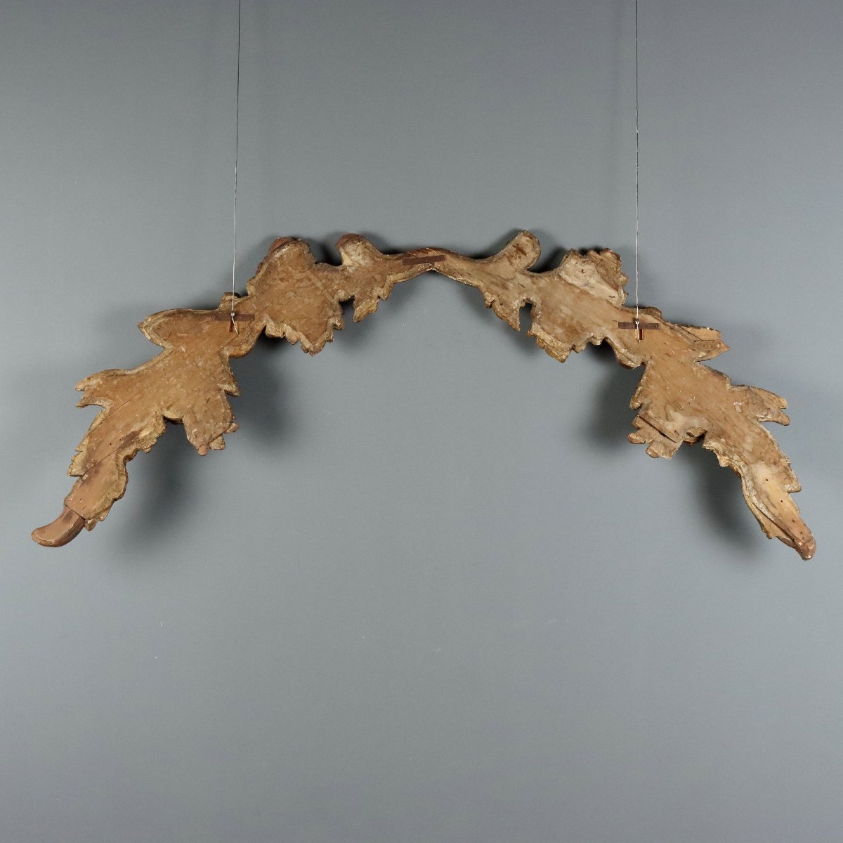 Antique Baroque Frieze Carved Gilded Wood Italy XVIII Century Original-photo-5