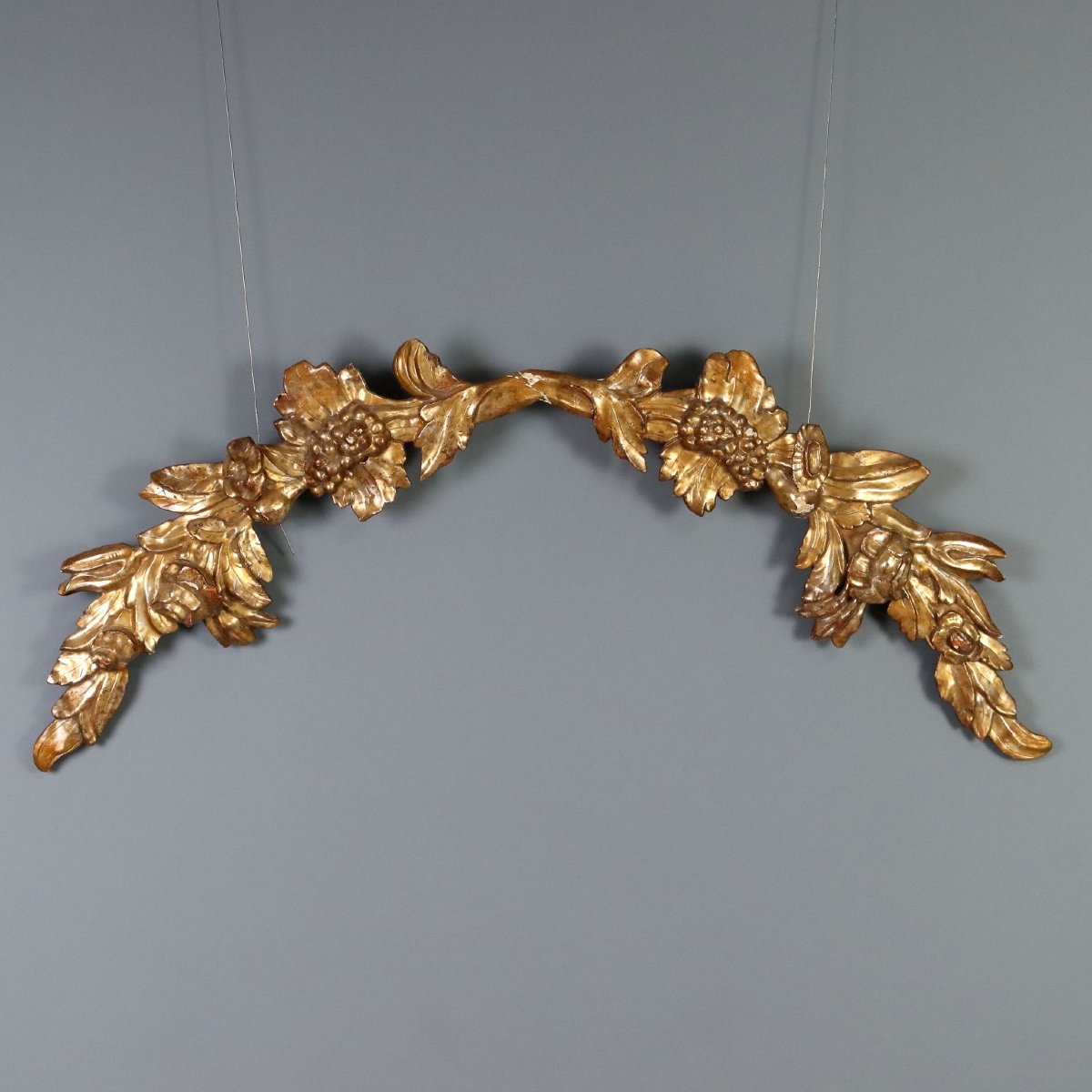 Antique Baroque Frieze Carved Gilded Wood Italy XVIII Century Original
