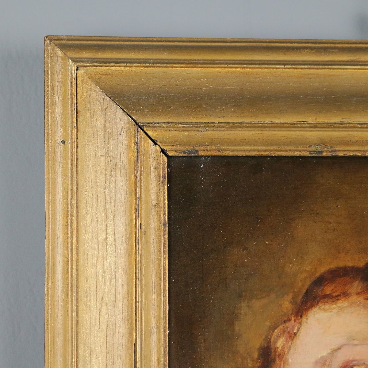 Tableau Ancien Portrait de Marie Magdalene Huile sur Panneau XVIIIe Siècle-photo-4