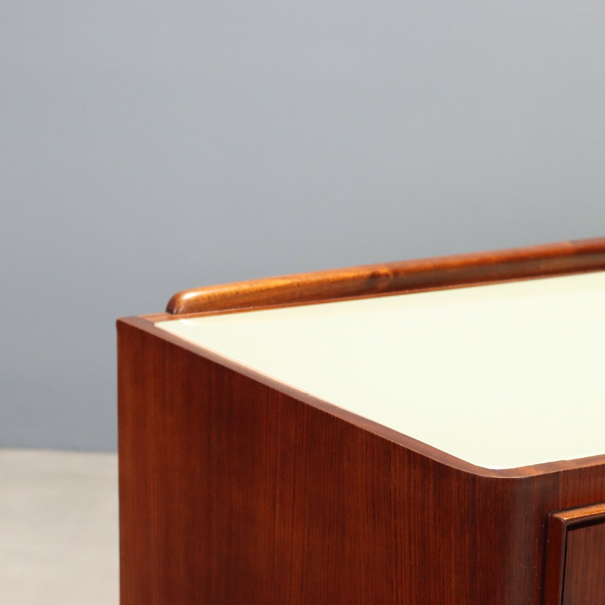 Vintage Chest Of Drawers Exotic Wood Enamelled Glass Design 1950s-60s-photo-4