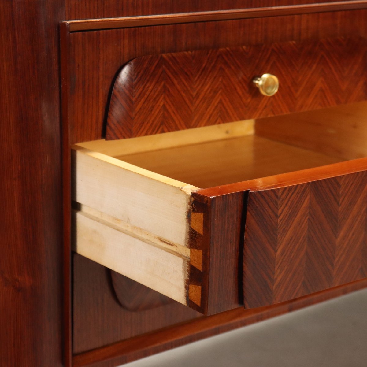 Vintage Chest Of Drawers Exotic Wood Enamelled Glass Design 1950s-60s-photo-1