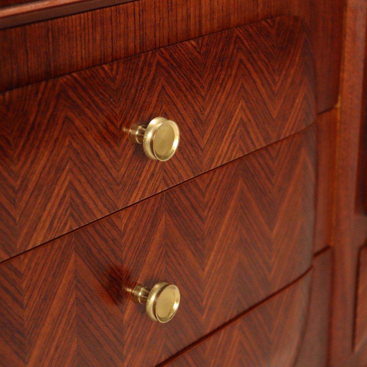 Vintage Chest Of Drawers Exotic Wood Enamelled Glass Design 1950s-60s-photo-5
