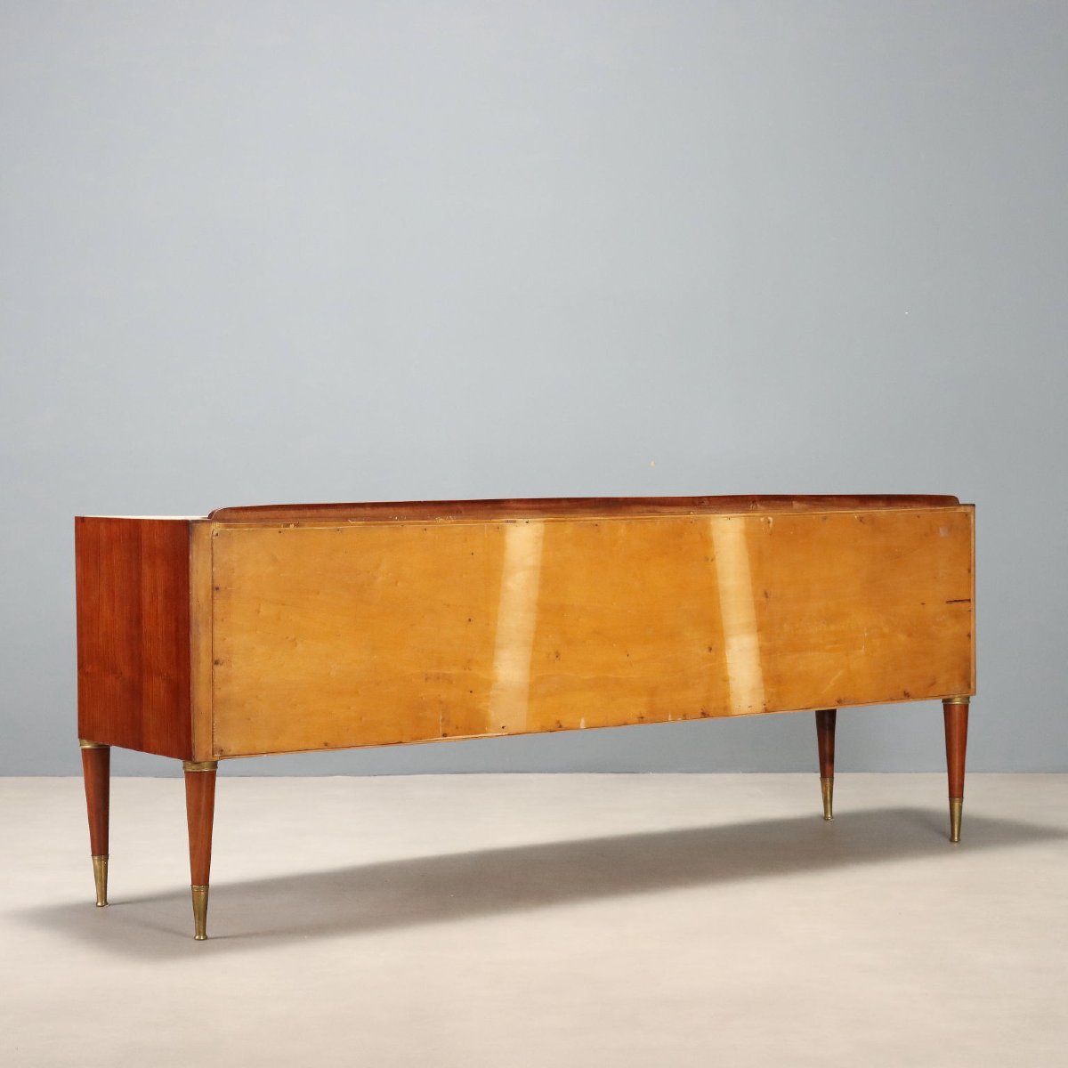 Vintage Chest Of Drawers Exotic Wood Enamelled Glass Design 1950s-60s-photo-8