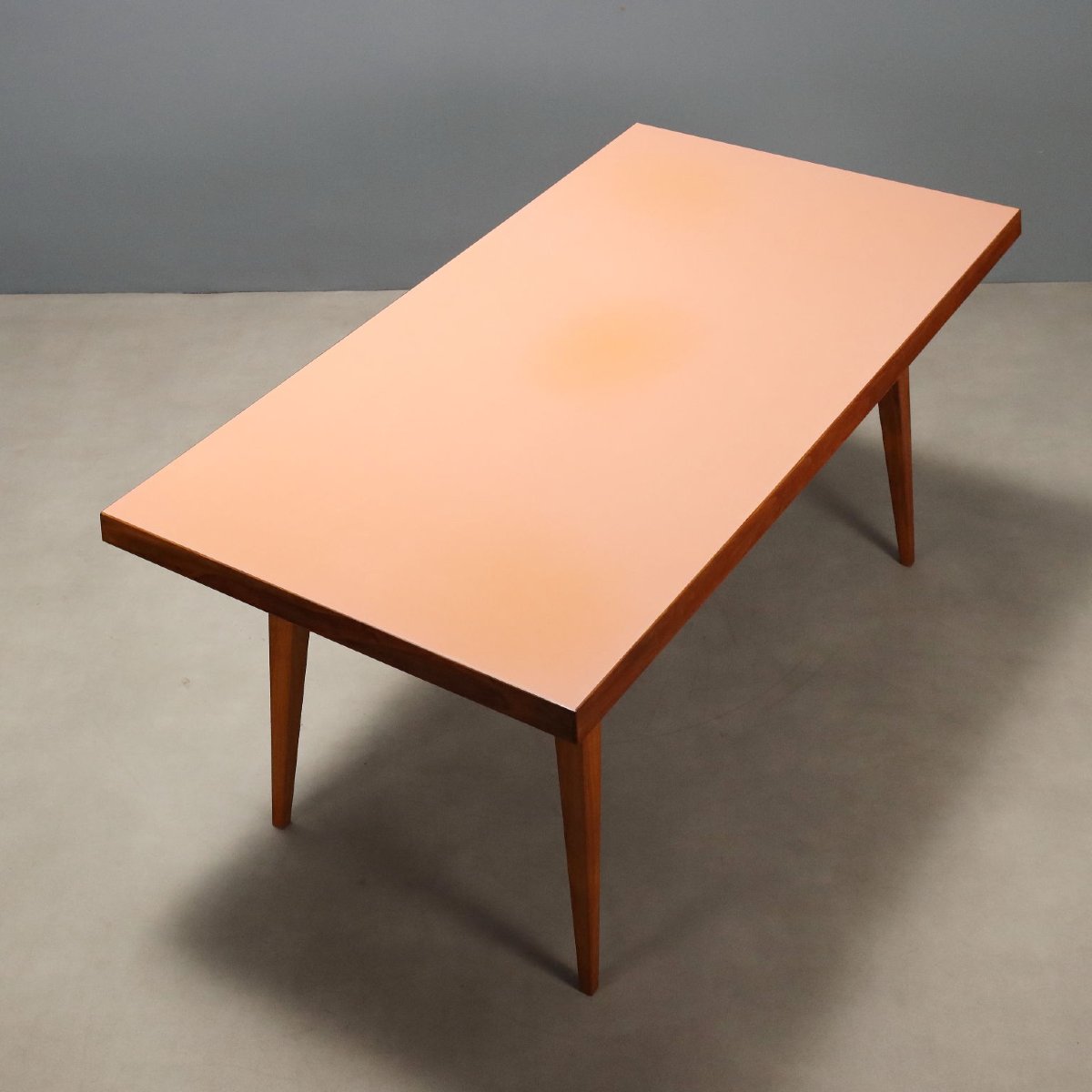 Vintage Table Oak Laminate Design Italy 1960s Original-photo-2