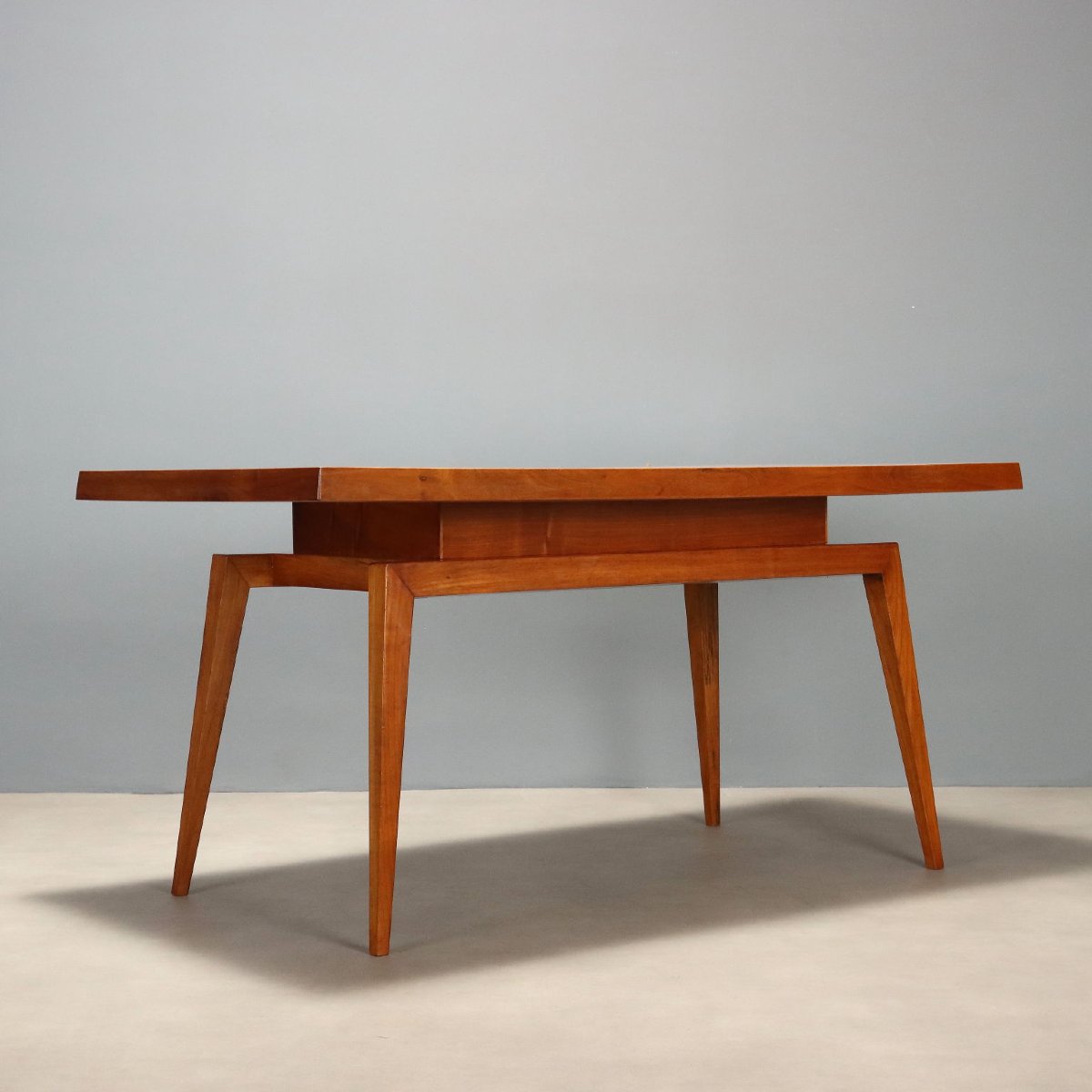Vintage Table Oak Laminate Design Italy 1960s Original-photo-3