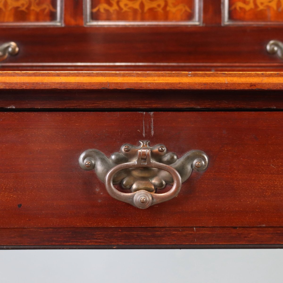 Arts And Crafts Writing Desk In Mahogany And Maple, England, Late 19th Century-photo-3