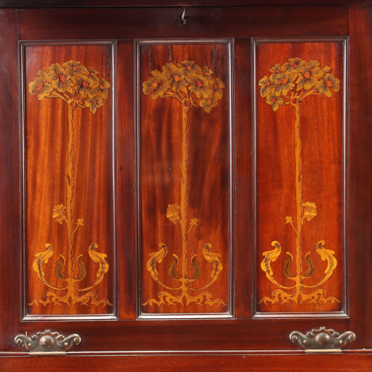 Arts And Crafts Writing Desk In Mahogany And Maple, England, Late 19th Century-photo-2