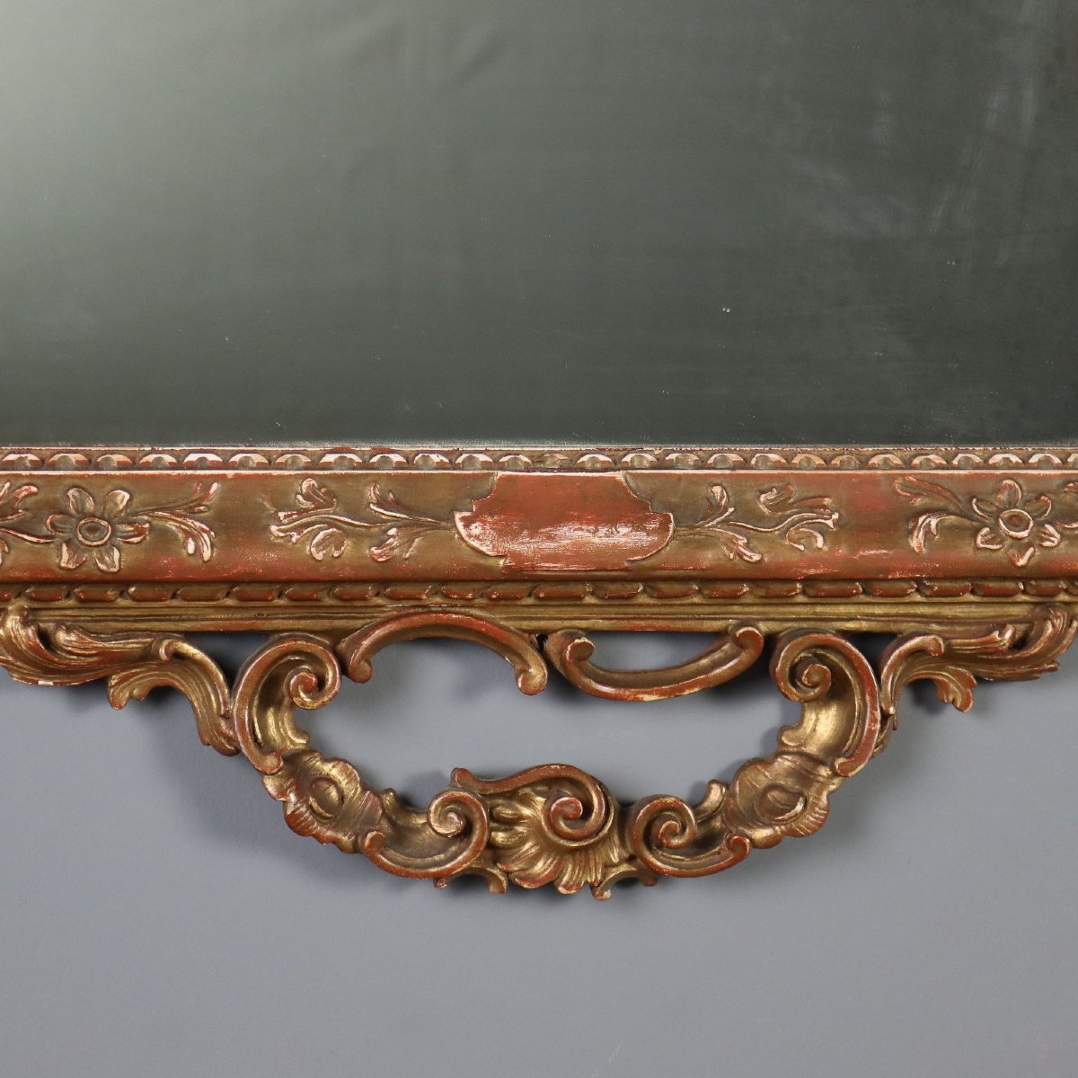 Miroir en Bois Sculpté et Doré Italie, début du XXe siècle-photo-4