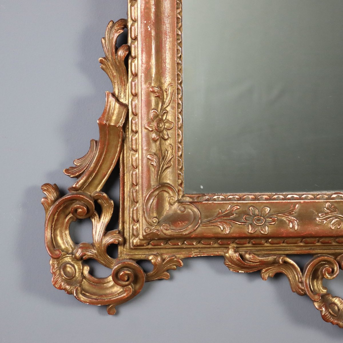 Miroir en Bois Sculpté et Doré Italie, début du XXe siècle-photo-5