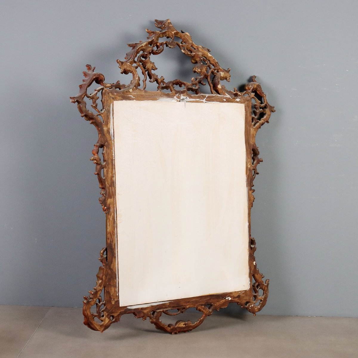 Miroir en Bois Sculpté et Doré Italie, début du XXe siècle-photo-7