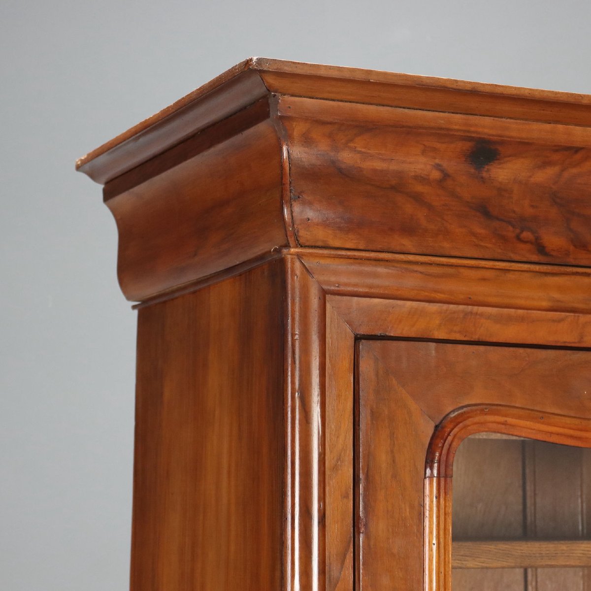 Armoire Louis Philippe Ancienne Noyer Verre France XIXe Siècle-photo-3