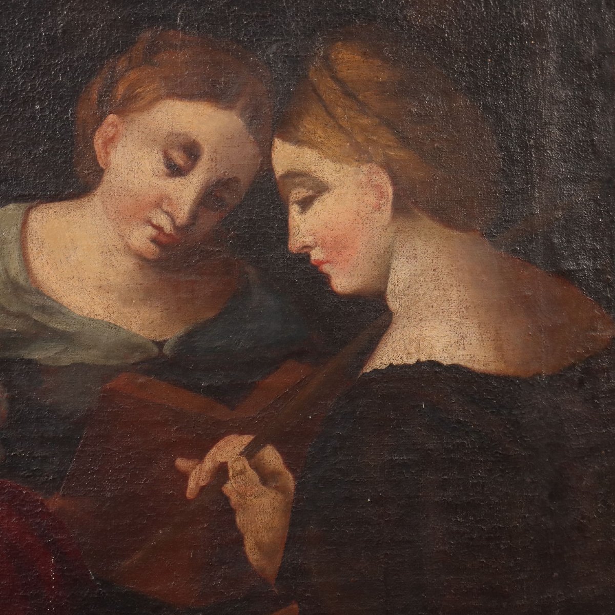 Tableau Ancien Copie Par Jacopo Palma il Vecchio Huile sur Toile '900-photo-1