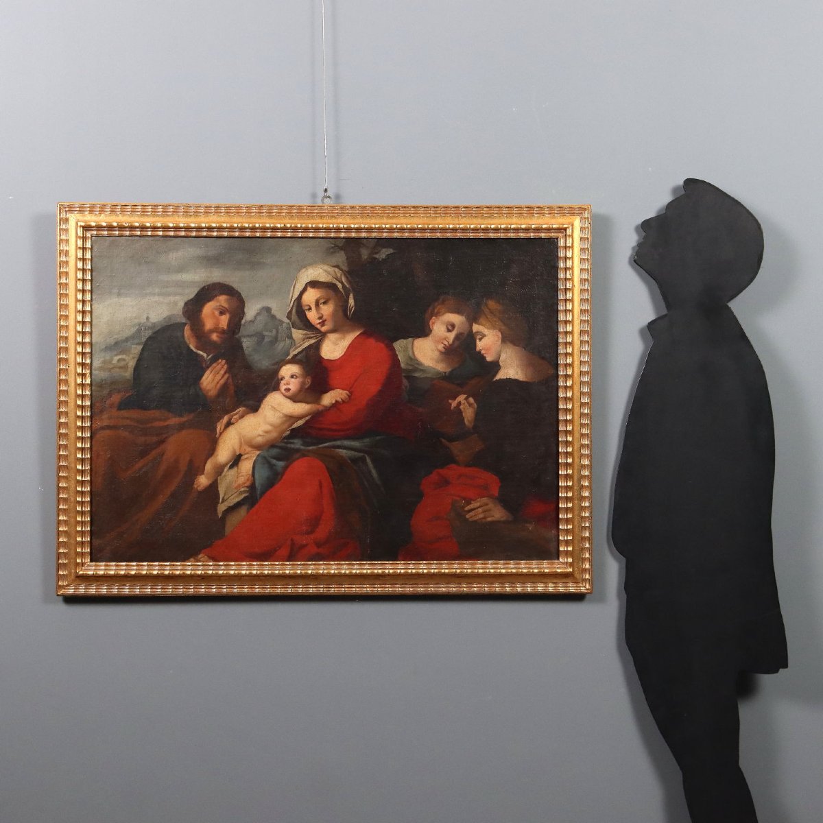Tableau Ancien Copie Par Jacopo Palma il Vecchio Huile sur Toile '900-photo-5