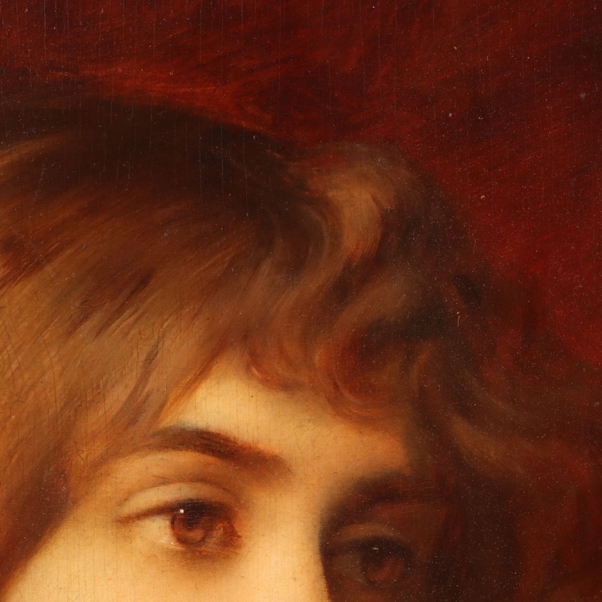 Tableau Ancien Signé Édouard D'Otemar Portrait XIXe Siècle Original-photo-3