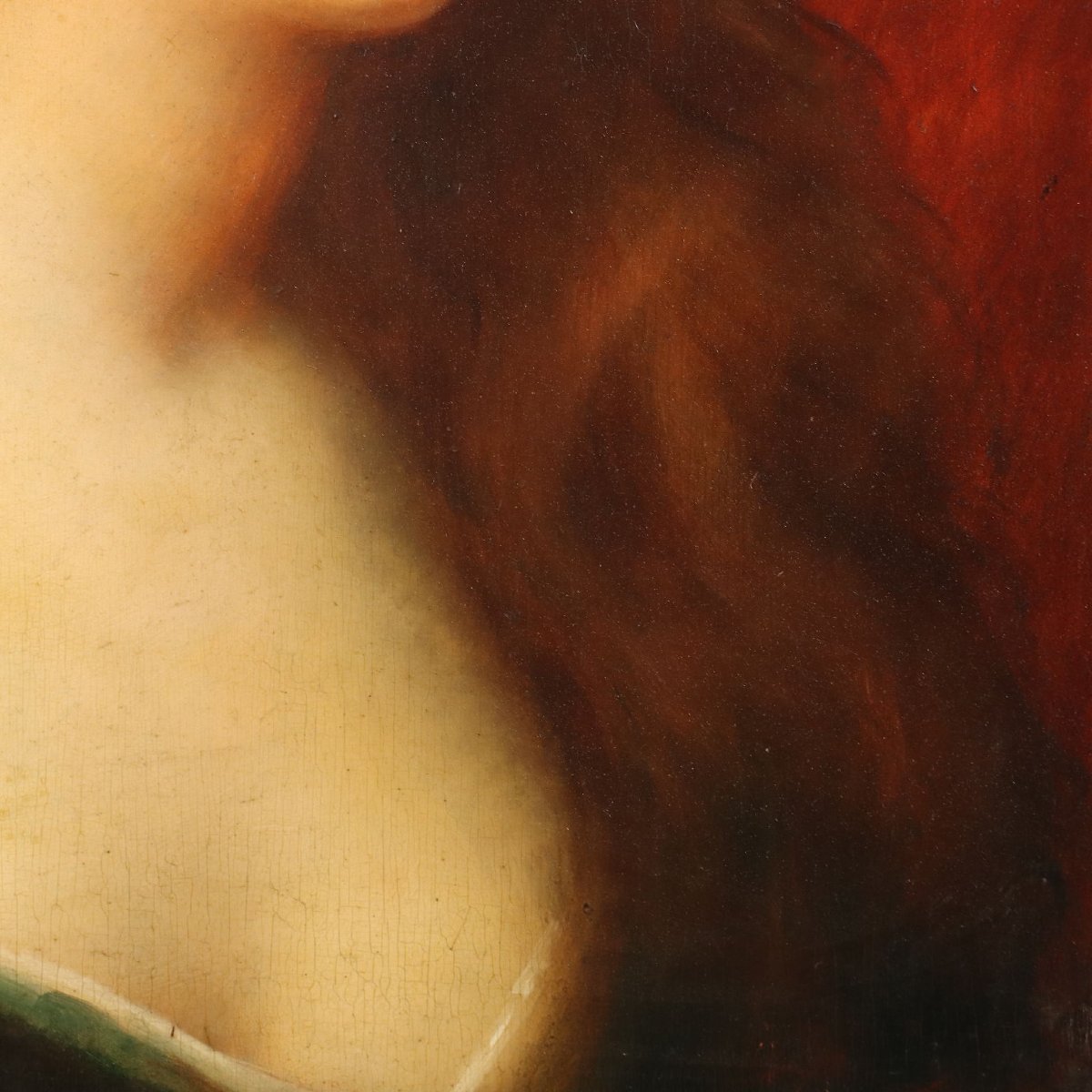 Tableau Ancien Signé Édouard D'Otemar Portrait XIXe Siècle Original-photo-3