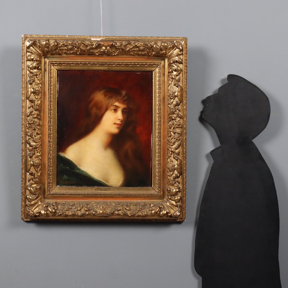 Tableau Ancien Signé Édouard D'Otemar Portrait XIXe Siècle Original-photo-5