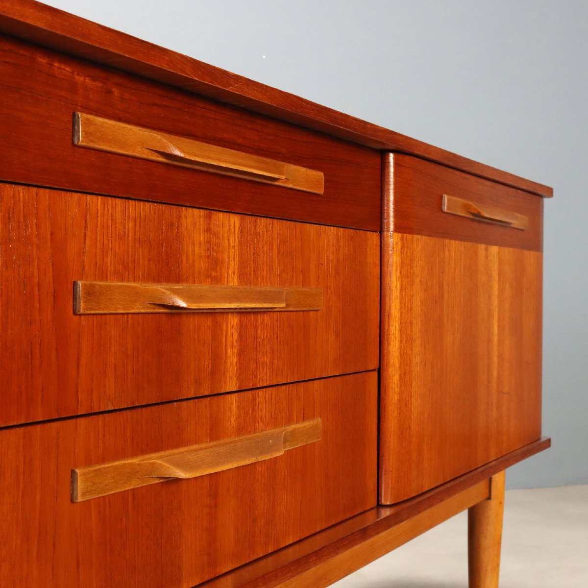 Vintage Sideboard Teak Design England 1960s Restored Original-photo-3