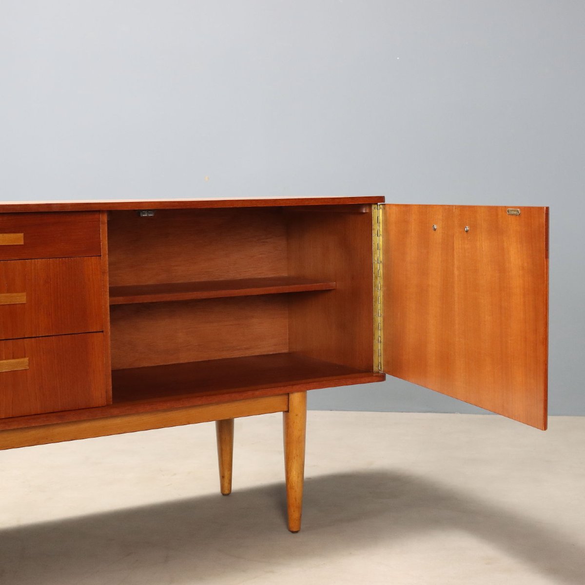 Vintage Sideboard Teak Design England 1960s Restored Original-photo-5