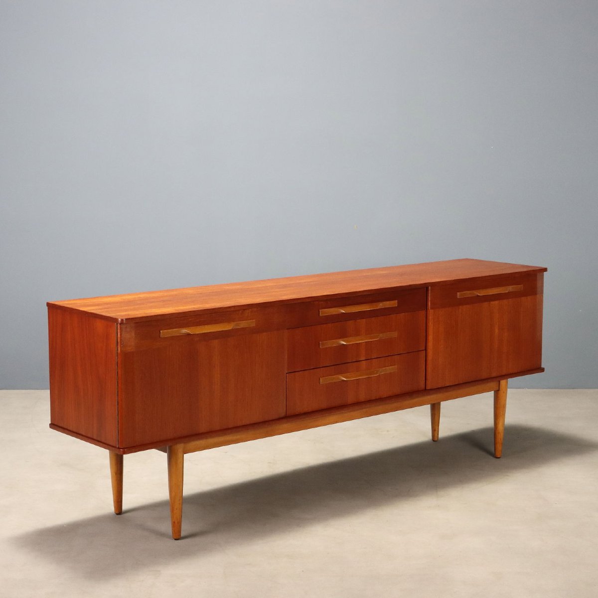 Vintage Sideboard Teak Design England 1960s Restored Original