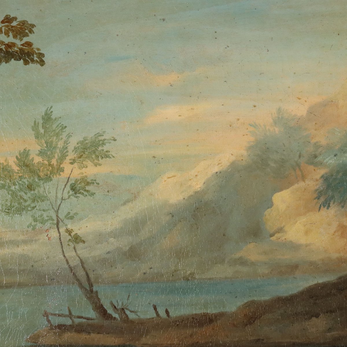Tableau Ancien Saint Jean Baptiste Huile sur Toile XVIIe-XVIIIe Siècle Original-photo-4