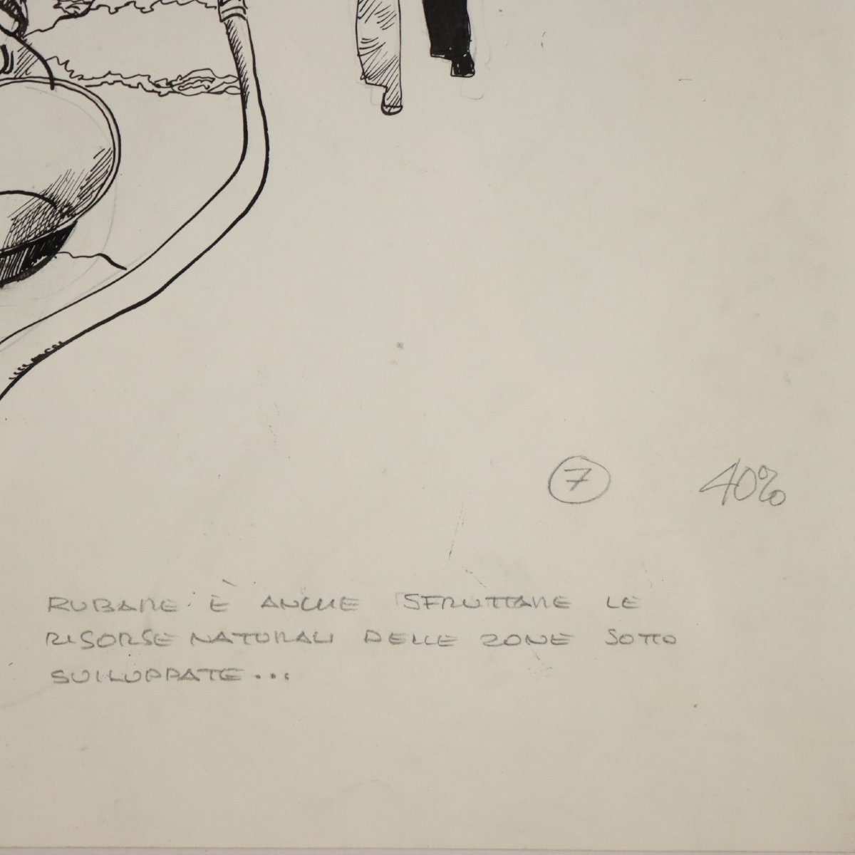Dessin Contemporain Signé Sergio Toppi Technique Mixte XXe Siècle Original-photo-2
