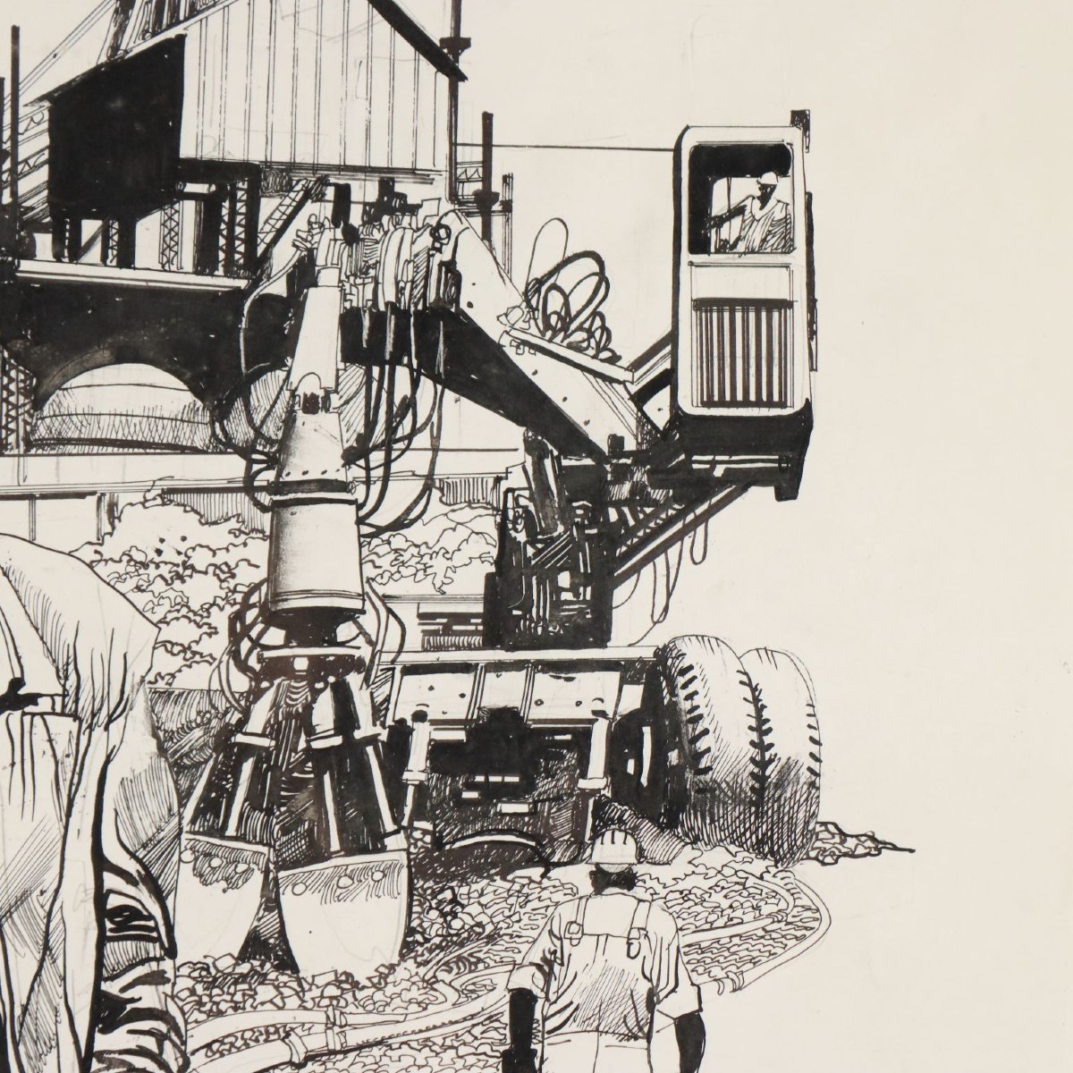 Dessin Contemporain Signé Sergio Toppi Technique Mixte XXe Siècle Original-photo-4
