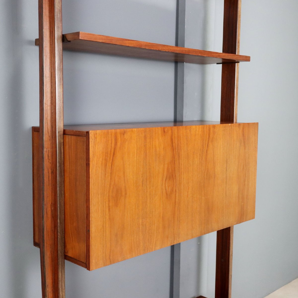Bibliothèque Vintage Bois Plaqué Design Italie Années 1950-1960 Originale-photo-7