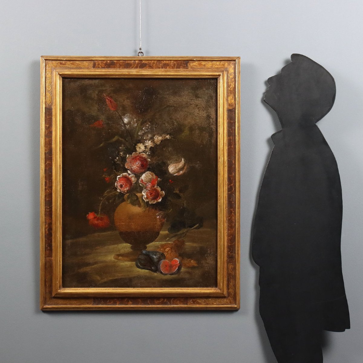 Tableau Ancien Nature Morte aux Fleurs Huile sur Toile XVIIIe Siècle-photo-2