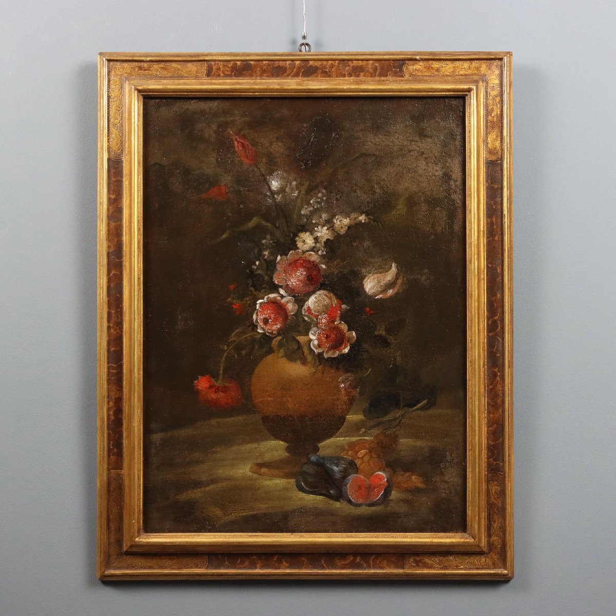 Tableau Ancien Nature Morte aux Fleurs Huile sur Toile XVIIIe Siècle