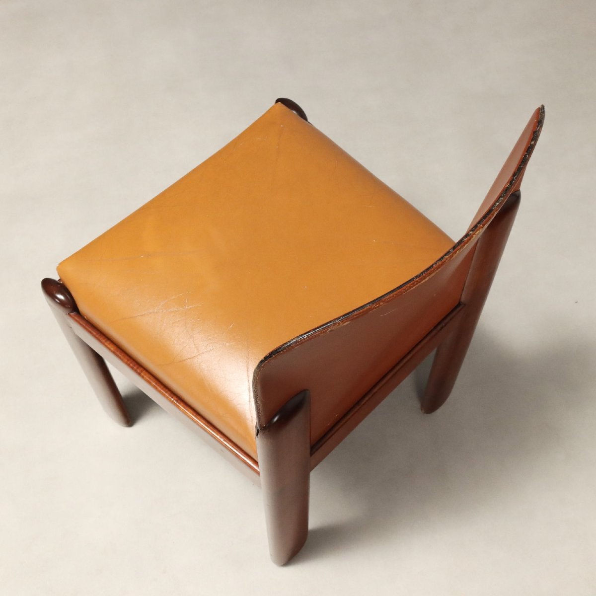 Vintage Bernini Chairs Design Silvio Coppola Beech Leather 1960s-photo-3