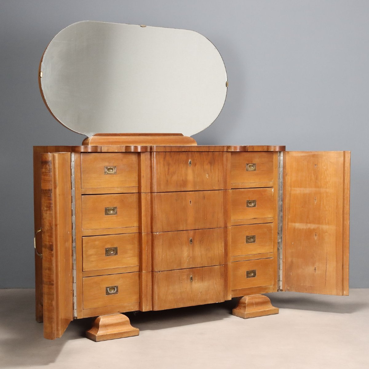 Commode Art Déco Vintage Plaquée en Noyer Années 20-30 Originale-photo-2