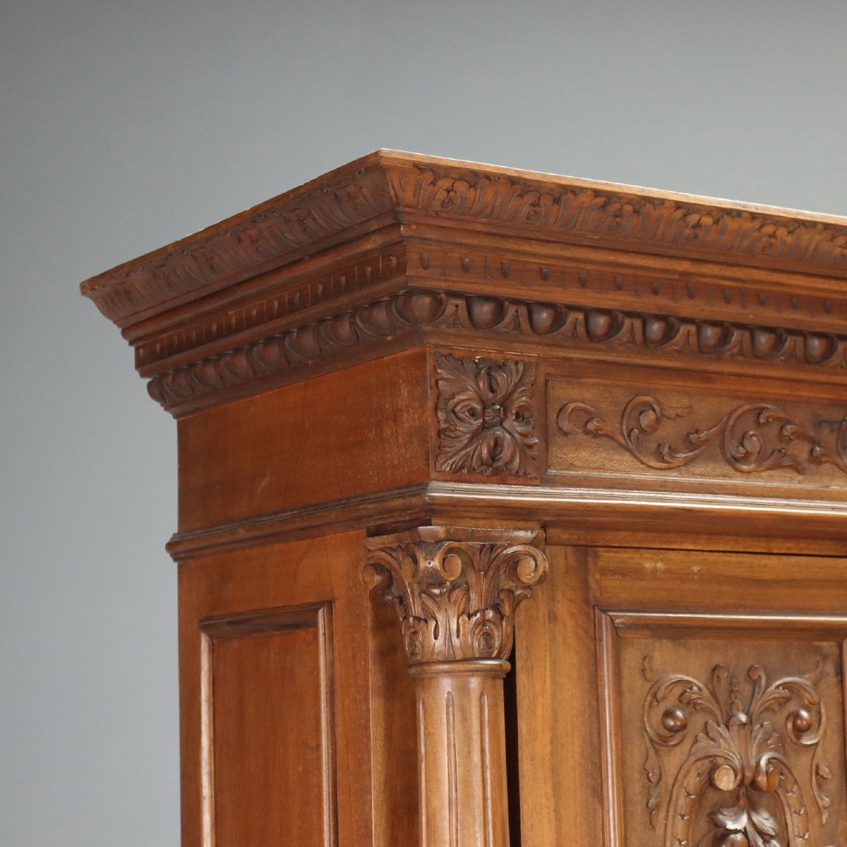 Neo-baroque Sideboard In Italian Walnut, Late 19th Century-photo-4