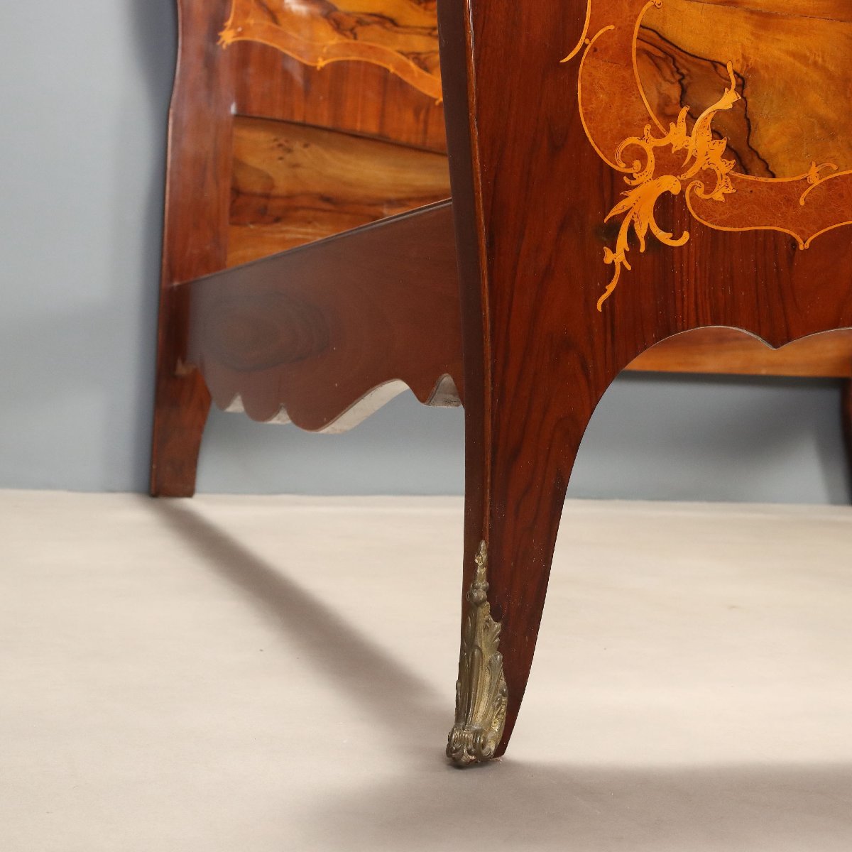 Barocchetto Double Bed In Walnut And Mahogany, Italy, Early 20th Century-photo-1