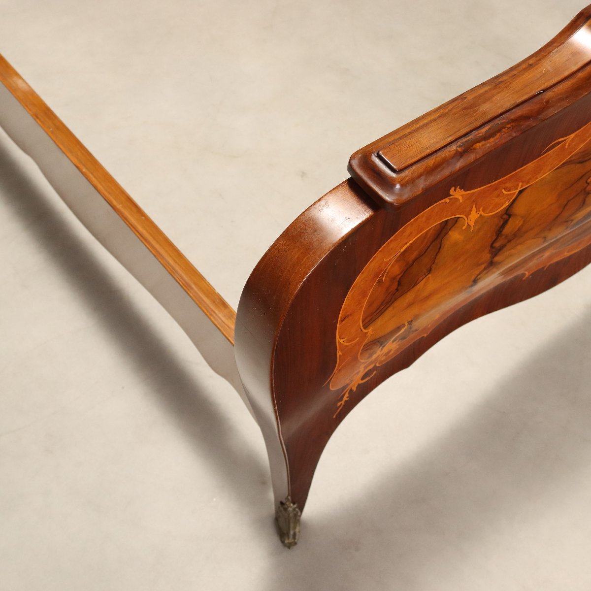 Barocchetto Double Bed In Walnut And Mahogany, Italy, Early 20th Century-photo-5