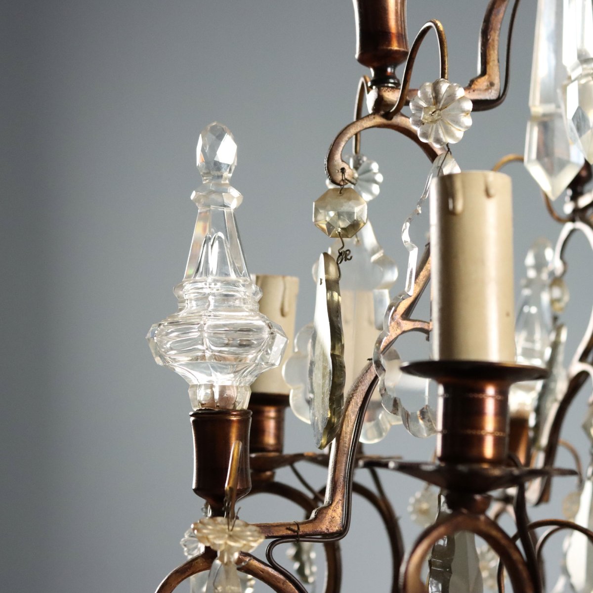 Pair Of Metal And Glass Chandeliers - Italy, 19th Century; Italy, Late 19th Century-photo-4