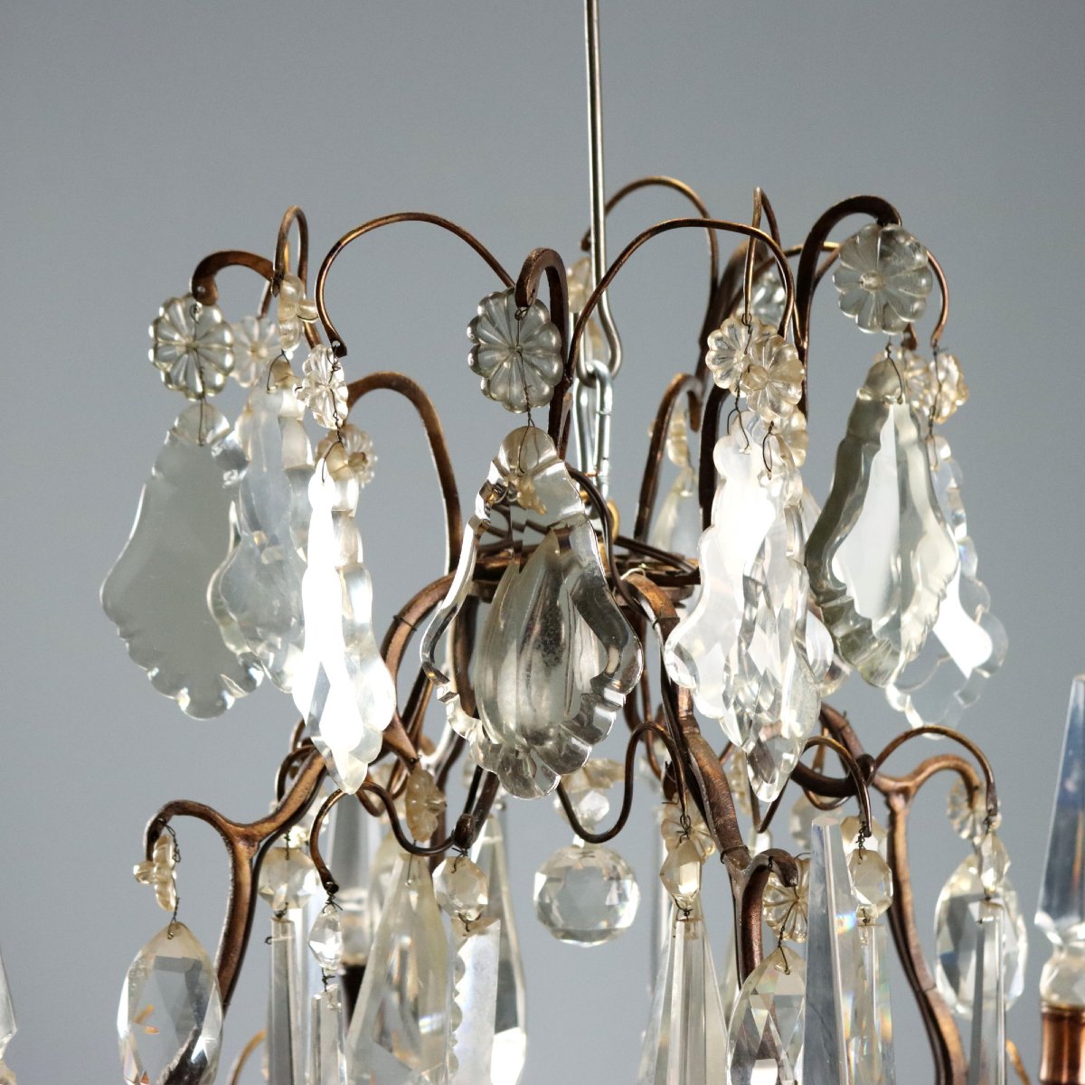 Pair Of Metal And Glass Chandeliers - Italy, 19th Century; Italy, Late 19th Century-photo-2