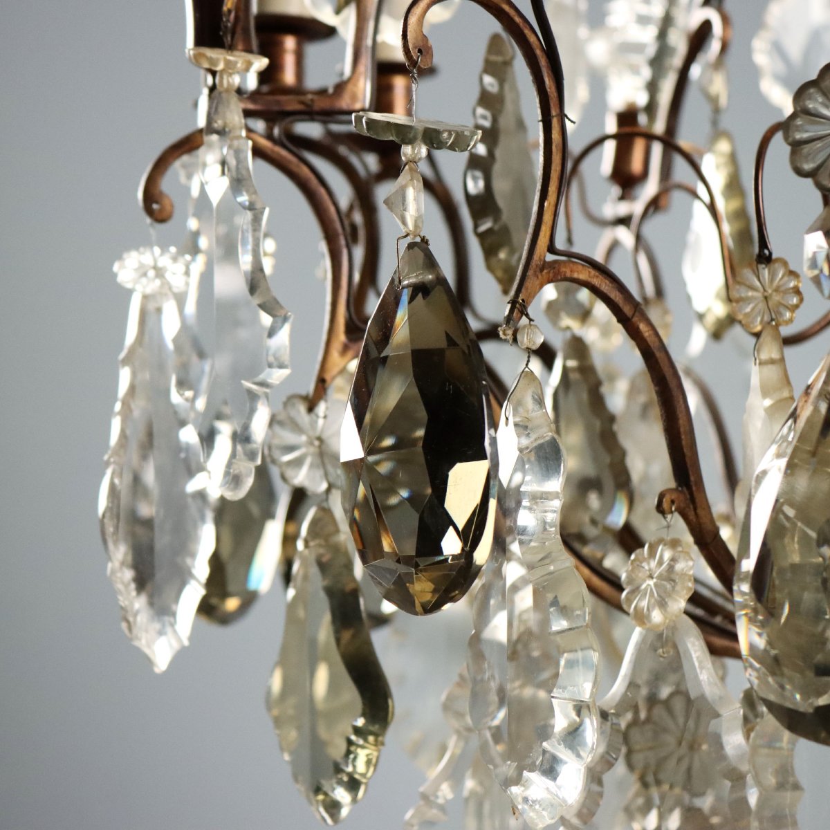 Pair Of Metal And Glass Chandeliers - Italy, 19th Century; Italy, Late 19th Century-photo-3