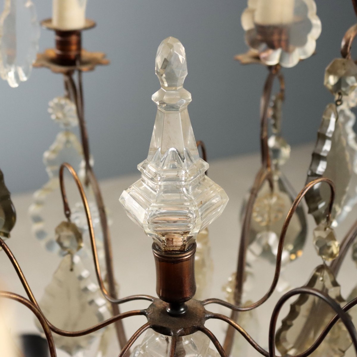 Pair Of Metal And Glass Chandeliers - Italy, 19th Century; Italy, Late 19th Century-photo-4