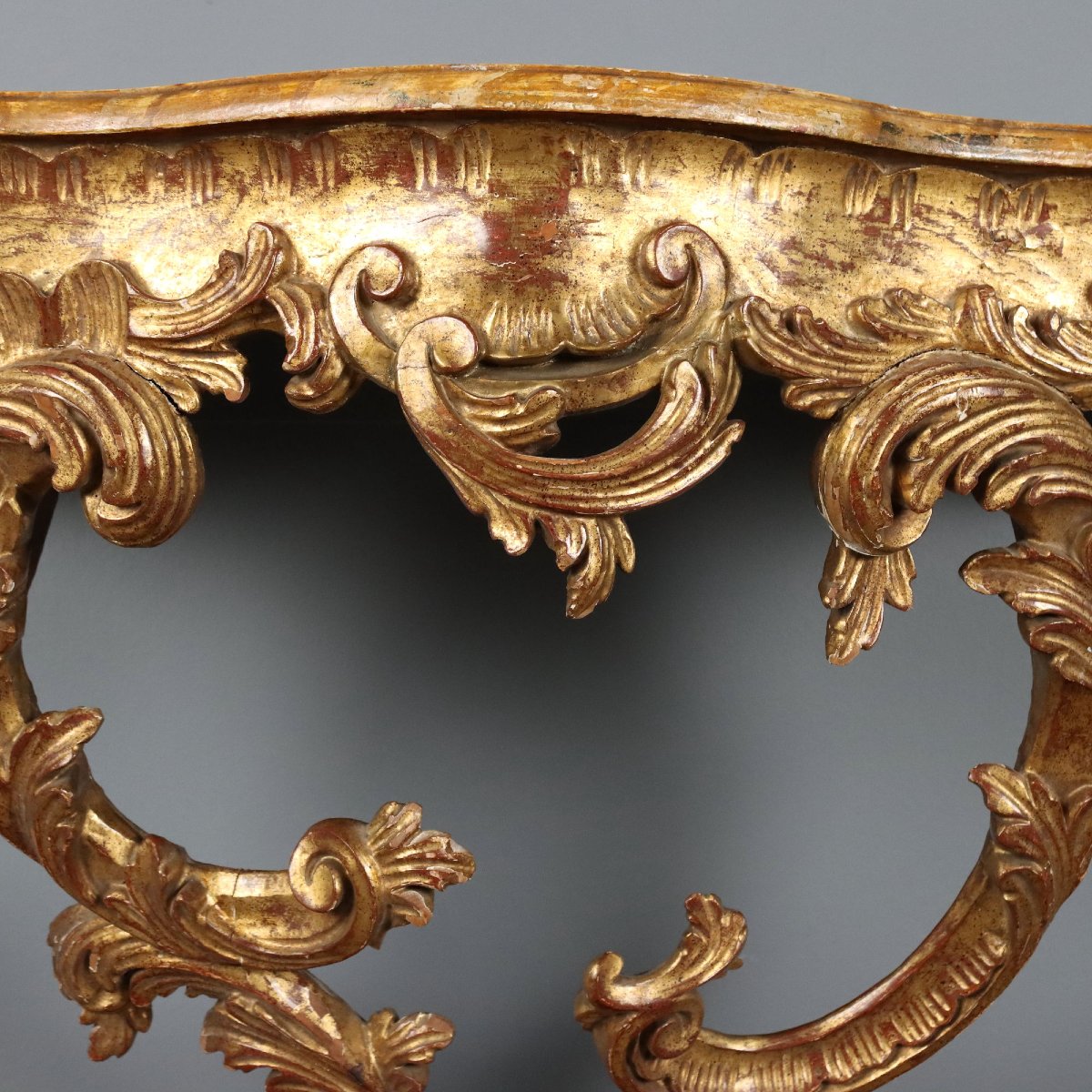 Early 20th-century Italian Rococo-style Teardrop Console Table-photo-2