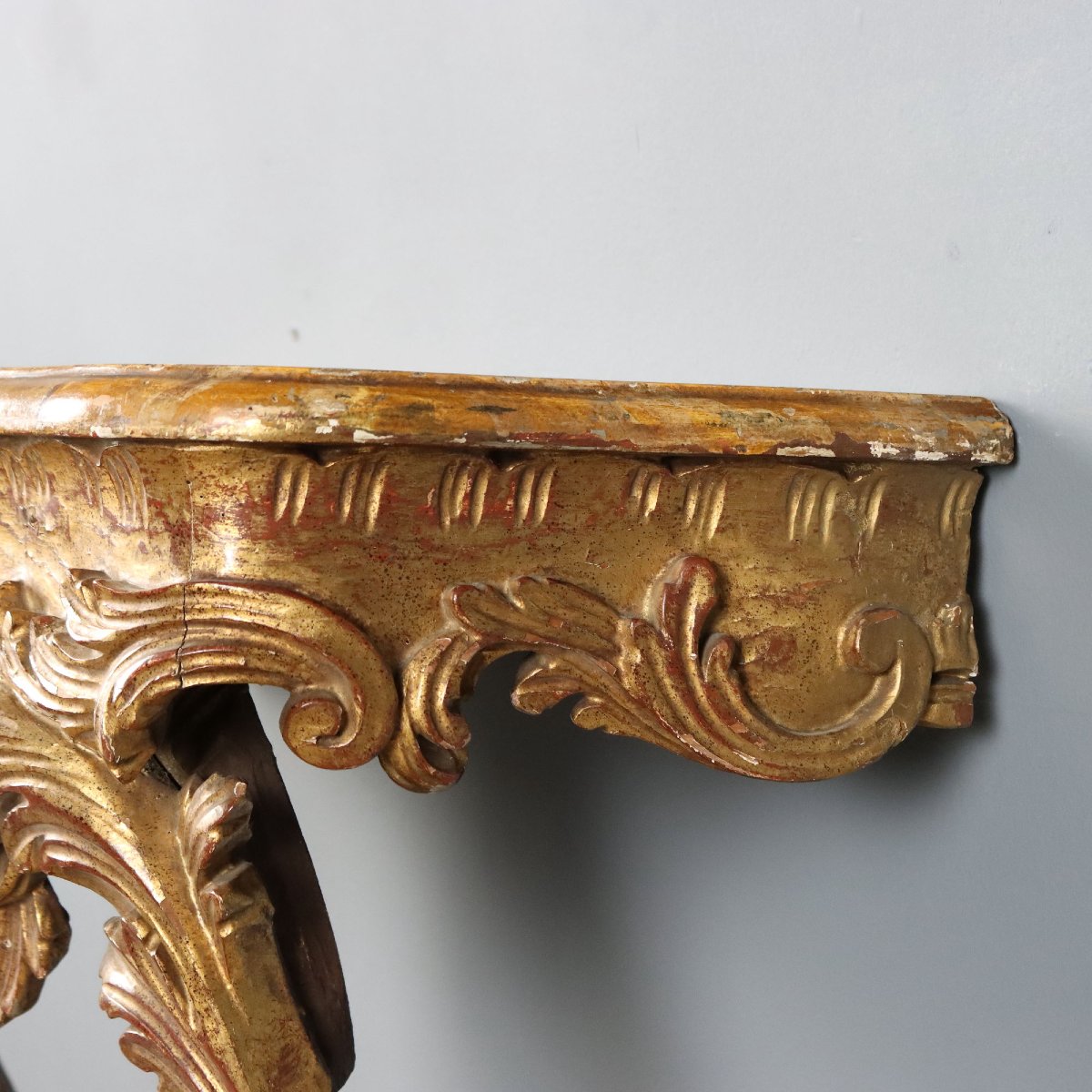 Early 20th-century Italian Rococo-style Teardrop Console Table-photo-4