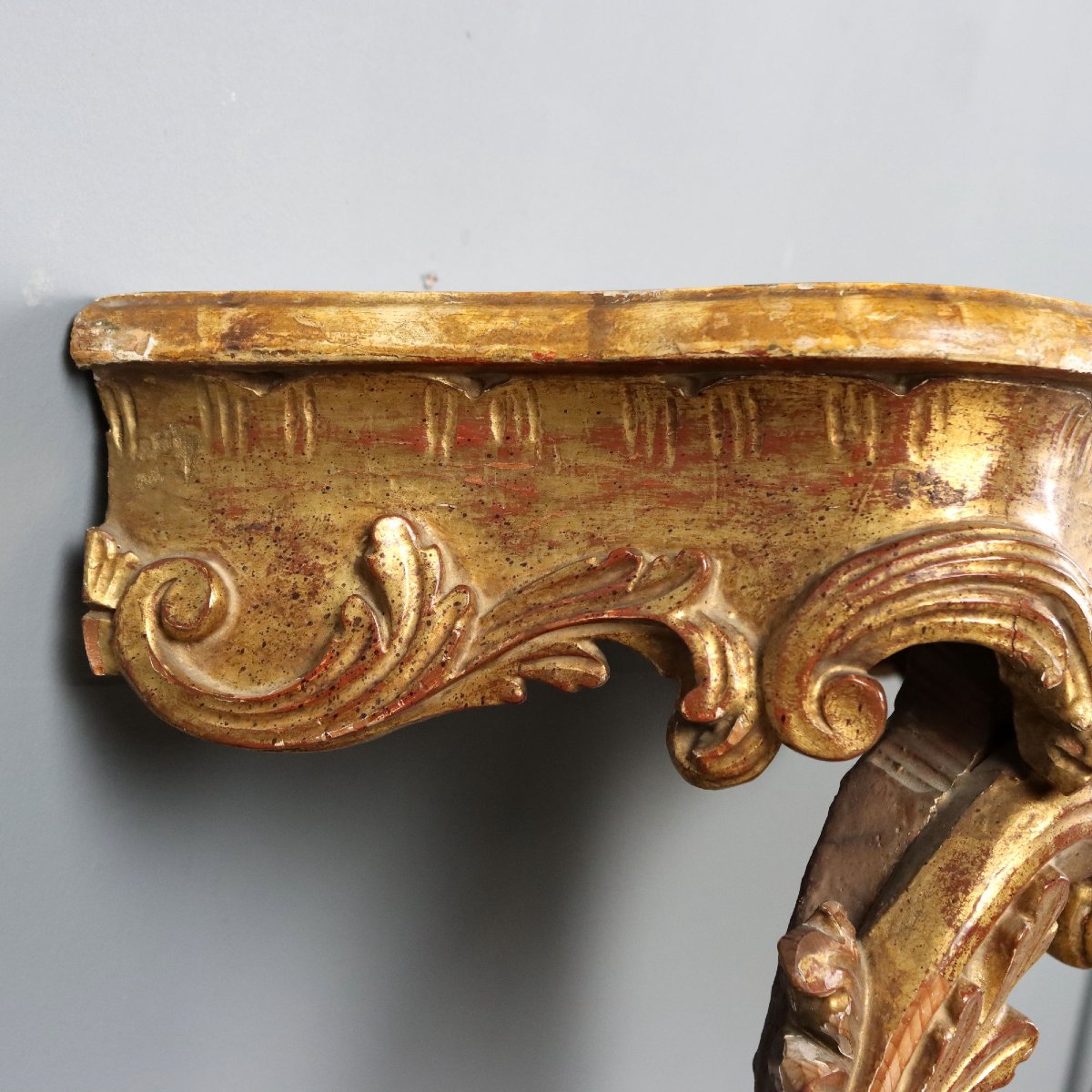 Early 20th-century Italian Rococo-style Teardrop Console Table-photo-7