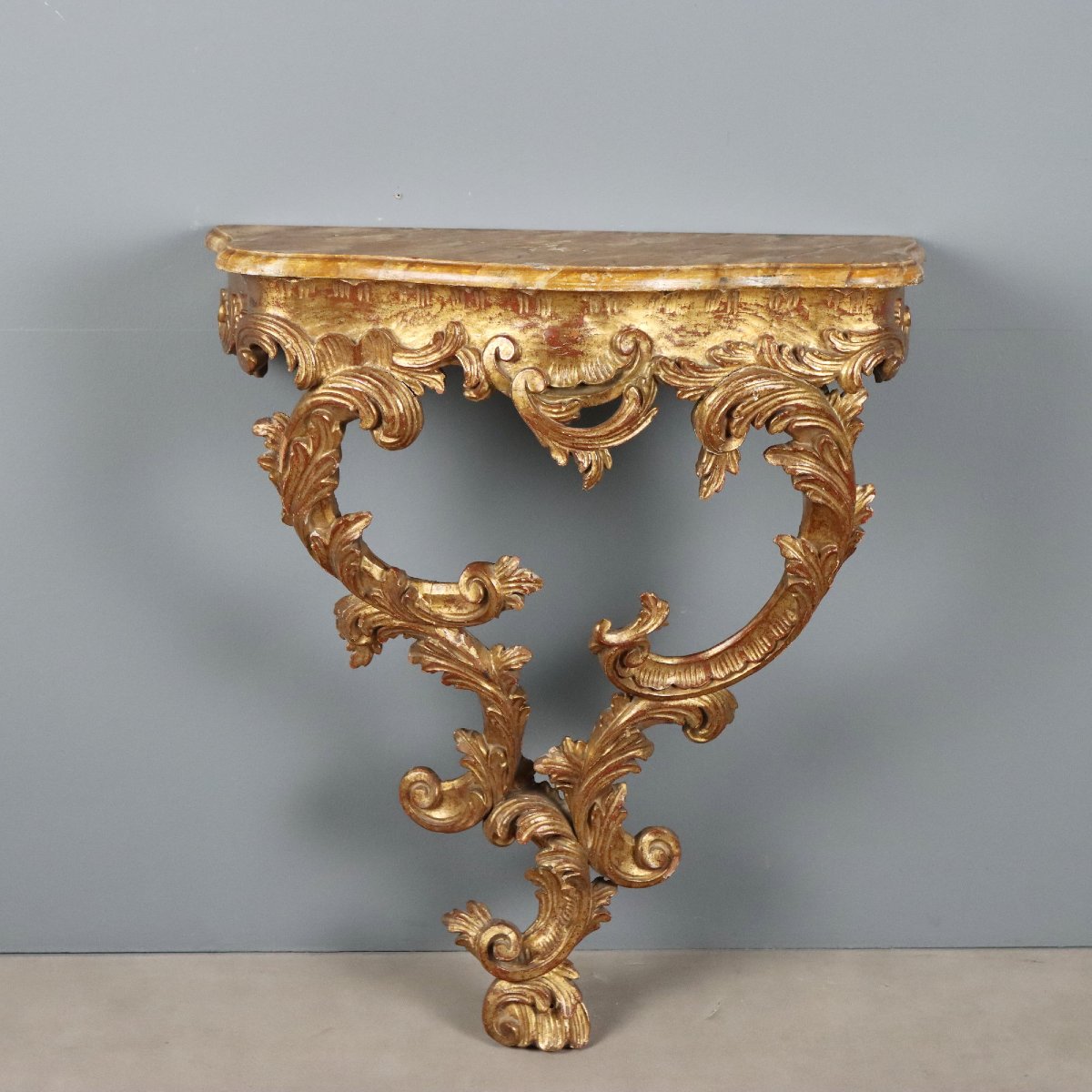 Early 20th-century Italian Rococo-style Teardrop Console Table