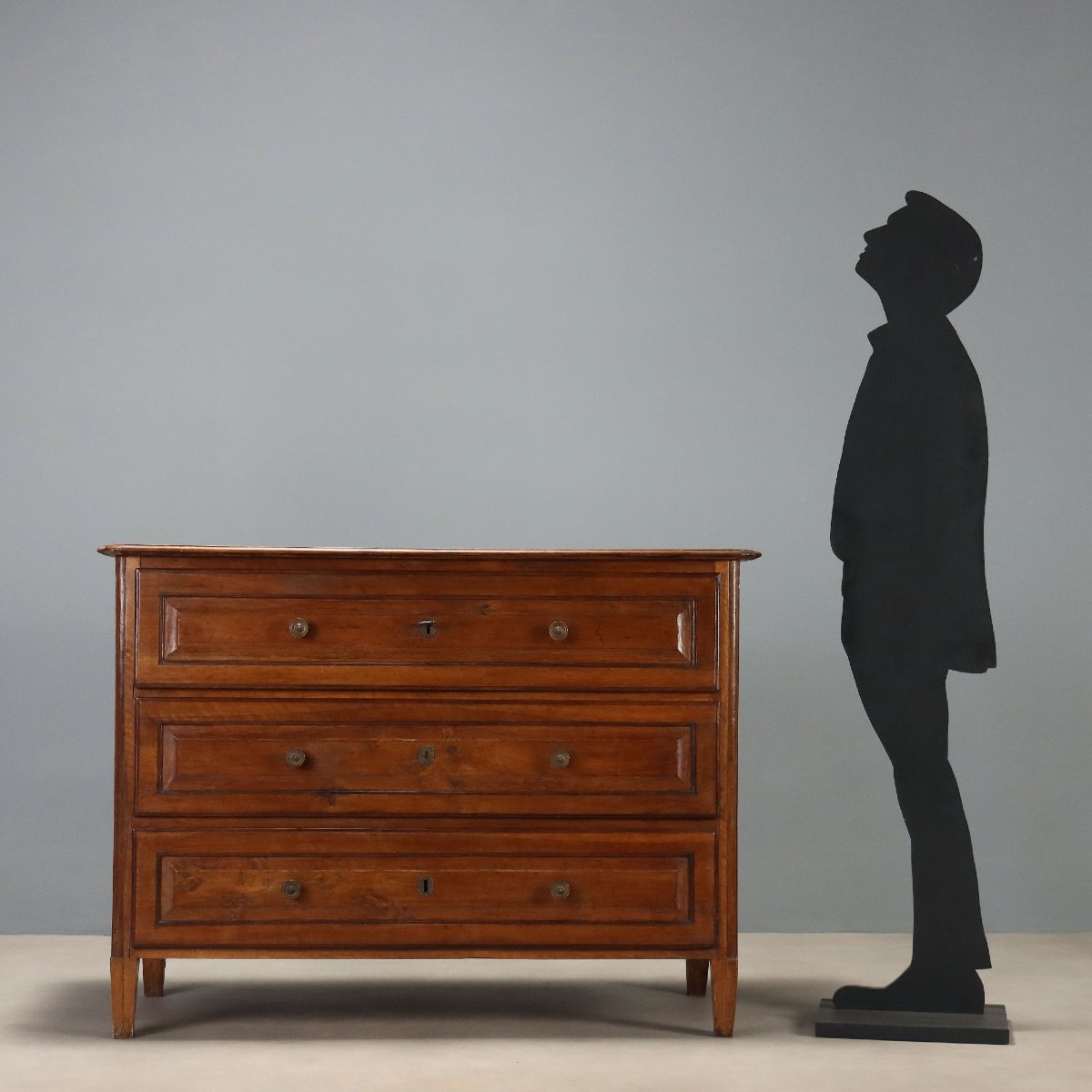 Commode Ancienne Noyer Bronze 3 Tiroirs Italie Fin du XVIIIe Siècle-photo-2